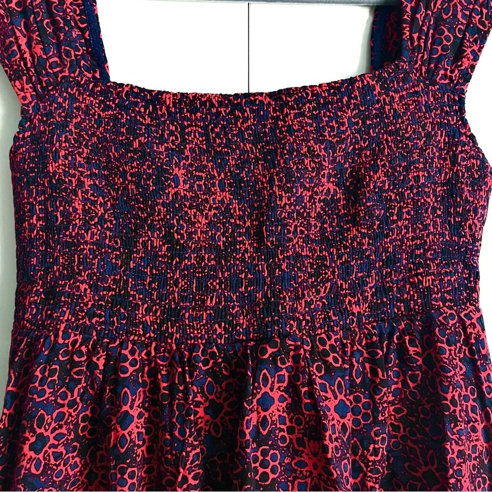 Free People Tabitha Floral Sweetheart Neck Cap Sleeve Babydoll Mini Dress M NWT